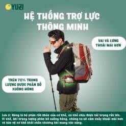 Balo leo núi, trekking Yuzi Usual 40L có khung trợ lực kim loại